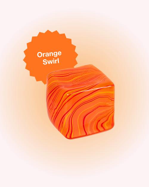 Orange Swirl Ice Cube Squishy