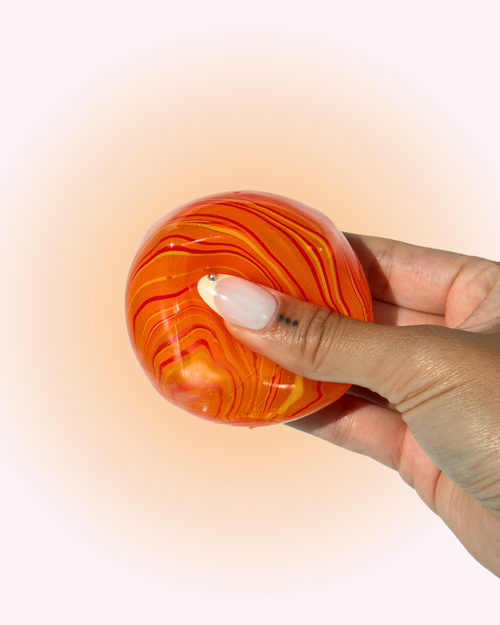 Orange Swirl Ice Cube Squishy