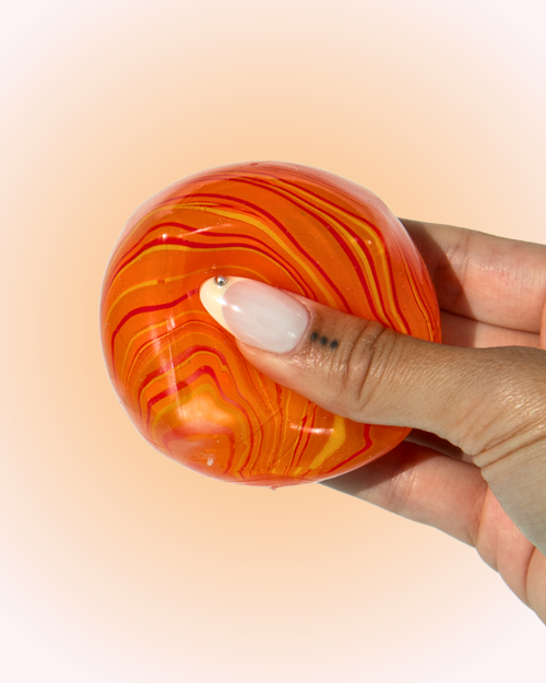 Orange Swirl Ice Cube Squishy