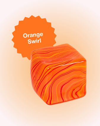 Orange Swirl Ice Cube Squishy